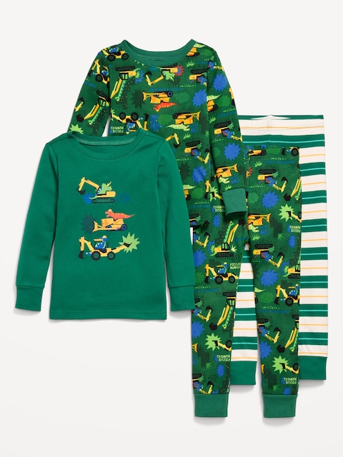 Snug-Fit Graphic Pajama 4-Piece for Toddler & Baby - Java Fern