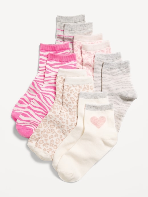 Image number 1 showing, Quarter-Crew Socks 6-Pack for Girls