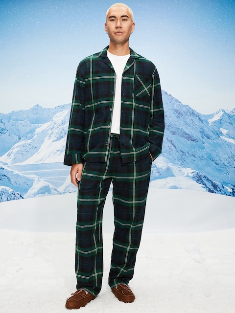 Plaid Flannel Pajama Set for Men - Navy Plaid (Match The Fam!)