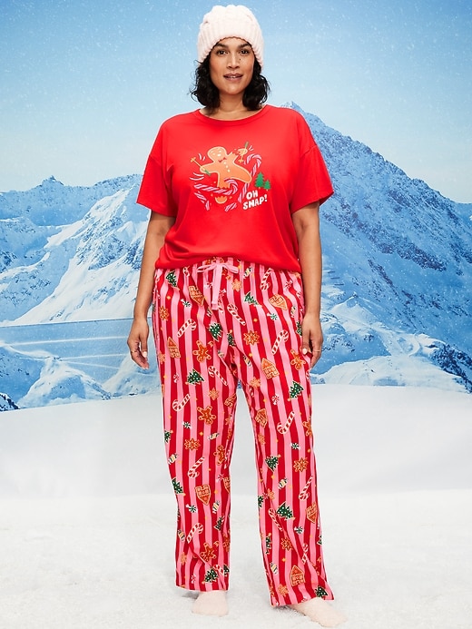 Image number 7 showing, Mid-Rise Printed Flannel Pajama Pants for Women