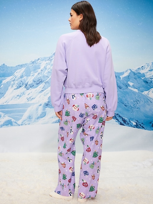 Image number 6 showing, Mid-Rise Printed Flannel Pajama Pants for Women