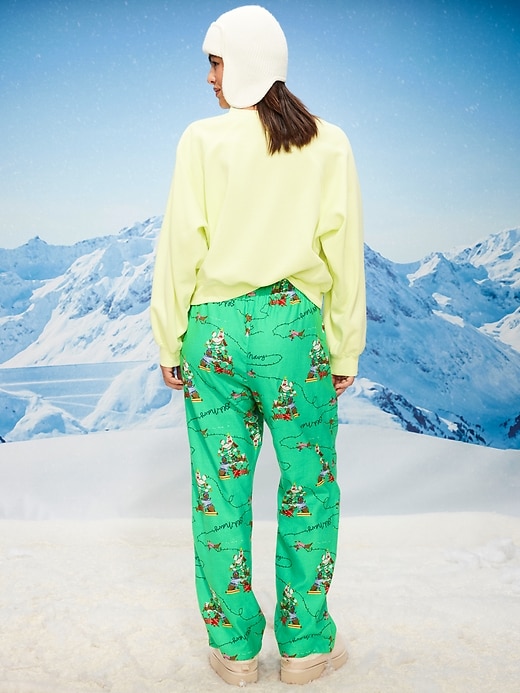 Image number 6 showing, Mid-Rise Printed Flannel Pajama Pants for Women