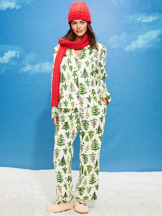 Image number 4 showing, Printed Flannel Pajama Pant Set for Women