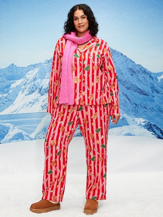 Image number 7 showing, Printed Flannel Pajama Pant Set for Women