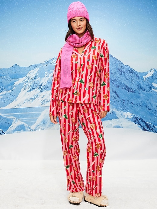 Image number 5 showing, Printed Flannel Pajama Pant Set for Women