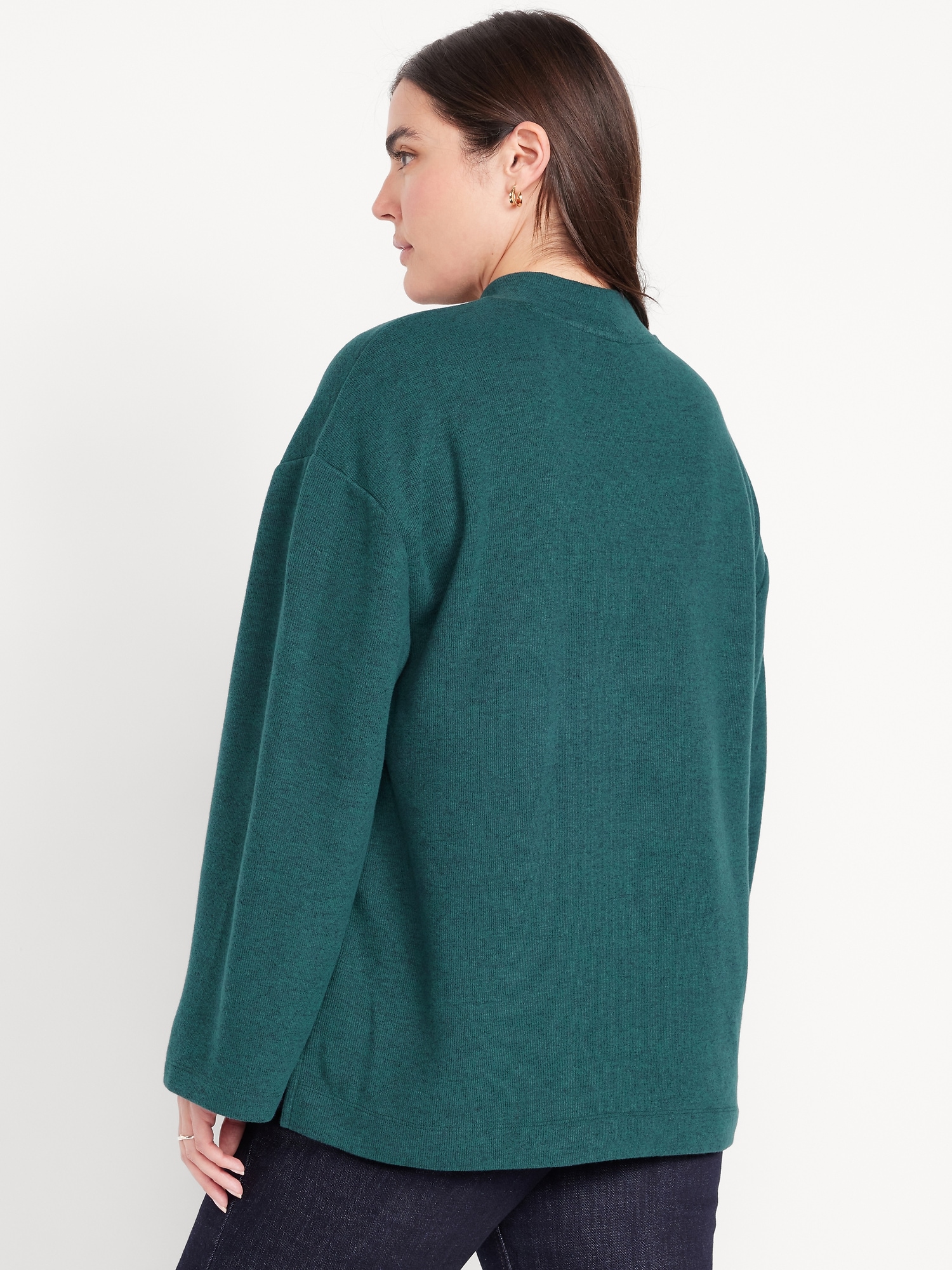 Cozy Mock-Neck Tunic Sweater