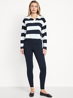 High-Waisted Fleece-Lined Ankle Leggings