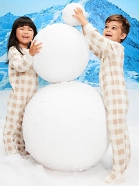 Image number 1 showing, 2-Way-Zip Microfleece Pajama One-Piece for Toddler & Baby