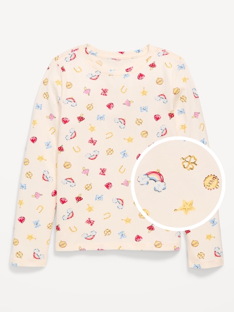 Softest Printed Long-Sleeve T-Shirt for Girls - Icons