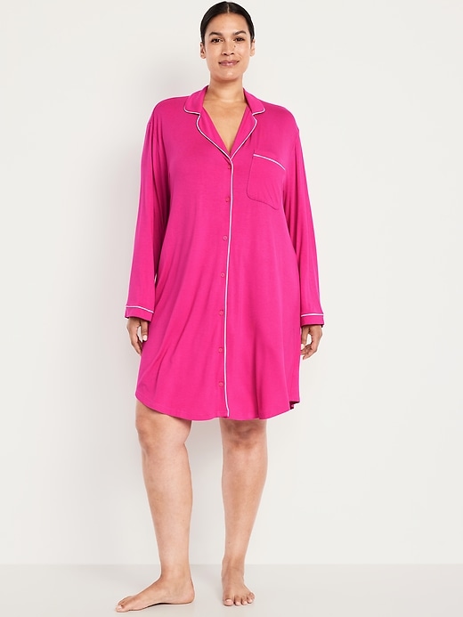 Image number 6 showing, Long-Sleeve Knit Sleep Shirt