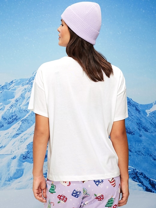 Image number 6 showing, Holiday-Graphic Crew-Neck T-Shirt for Women