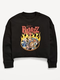 Bratz™ Long-Sleeve Cropped Graphic T-Shirt for Girls