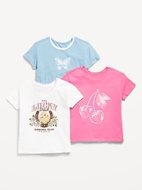 Image number 1 showing, Short-Sleeve Graphic T-Shirt 3-Pack for Girls