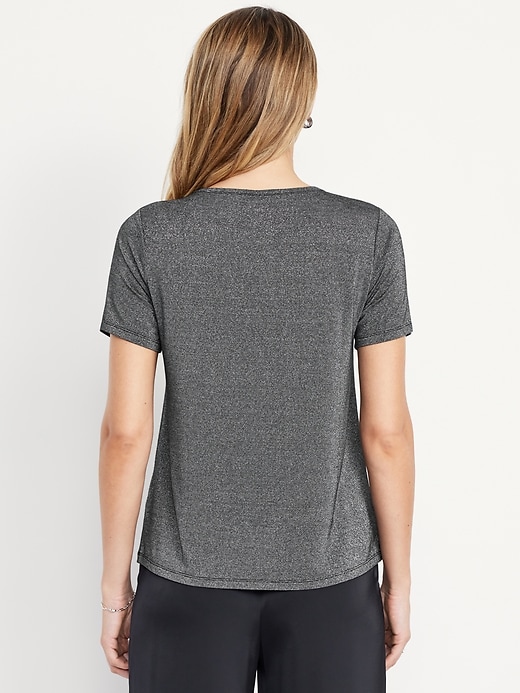 Image number 2 showing, Luxe Crew-Neck Shine T-Shirt