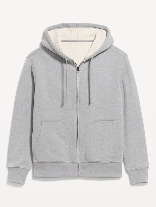 Image number 4 showing, Sherpa-Lined Fleece Zip Hoodie