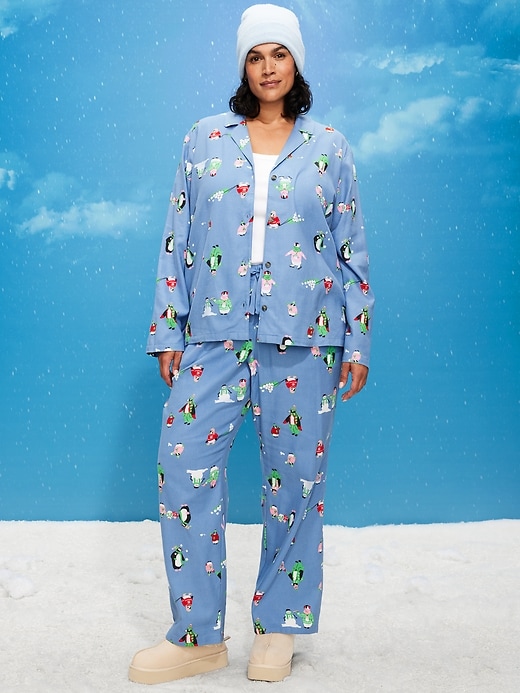 Image number 7 showing, Printed Flannel Pajama Pant Set for Women