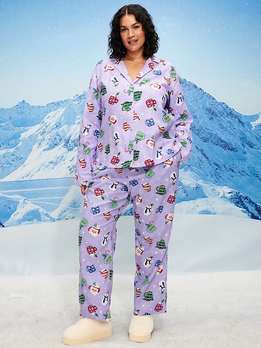 Image number 7 showing, Printed Flannel Pajama Pant Set for Women
