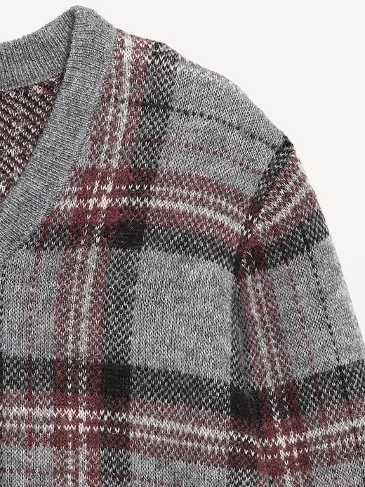 Image number 5 showing, Wool-Blend V-Neck Plaid Sweater