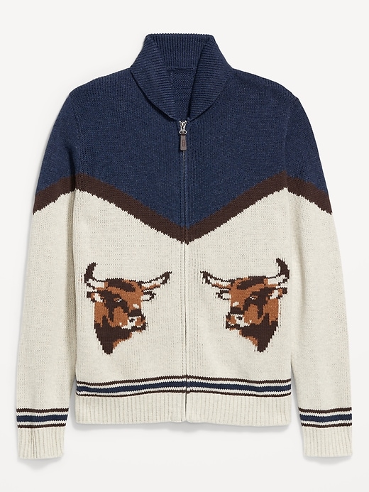 Image number 4 showing, Graphic Zip Cardigan Sweater