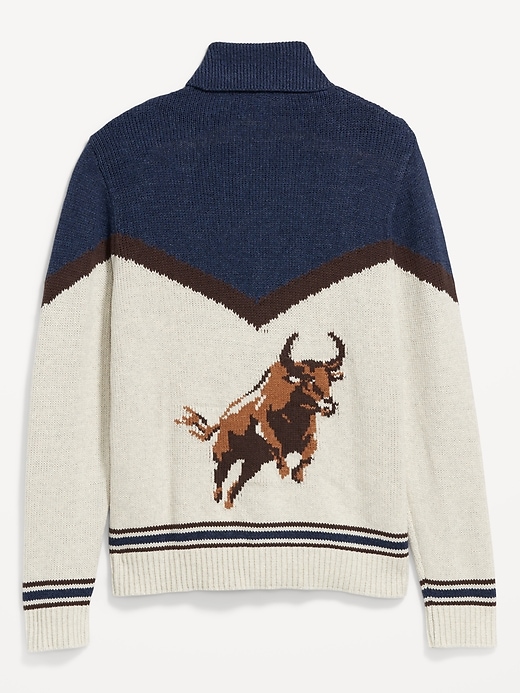 Image number 5 showing, Graphic Zip Cardigan Sweater