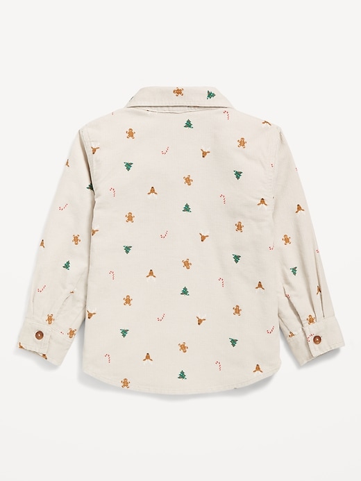 Image number 3 showing, Long-Sleeve Corduroy Pocket Shirt for Toddler Boys