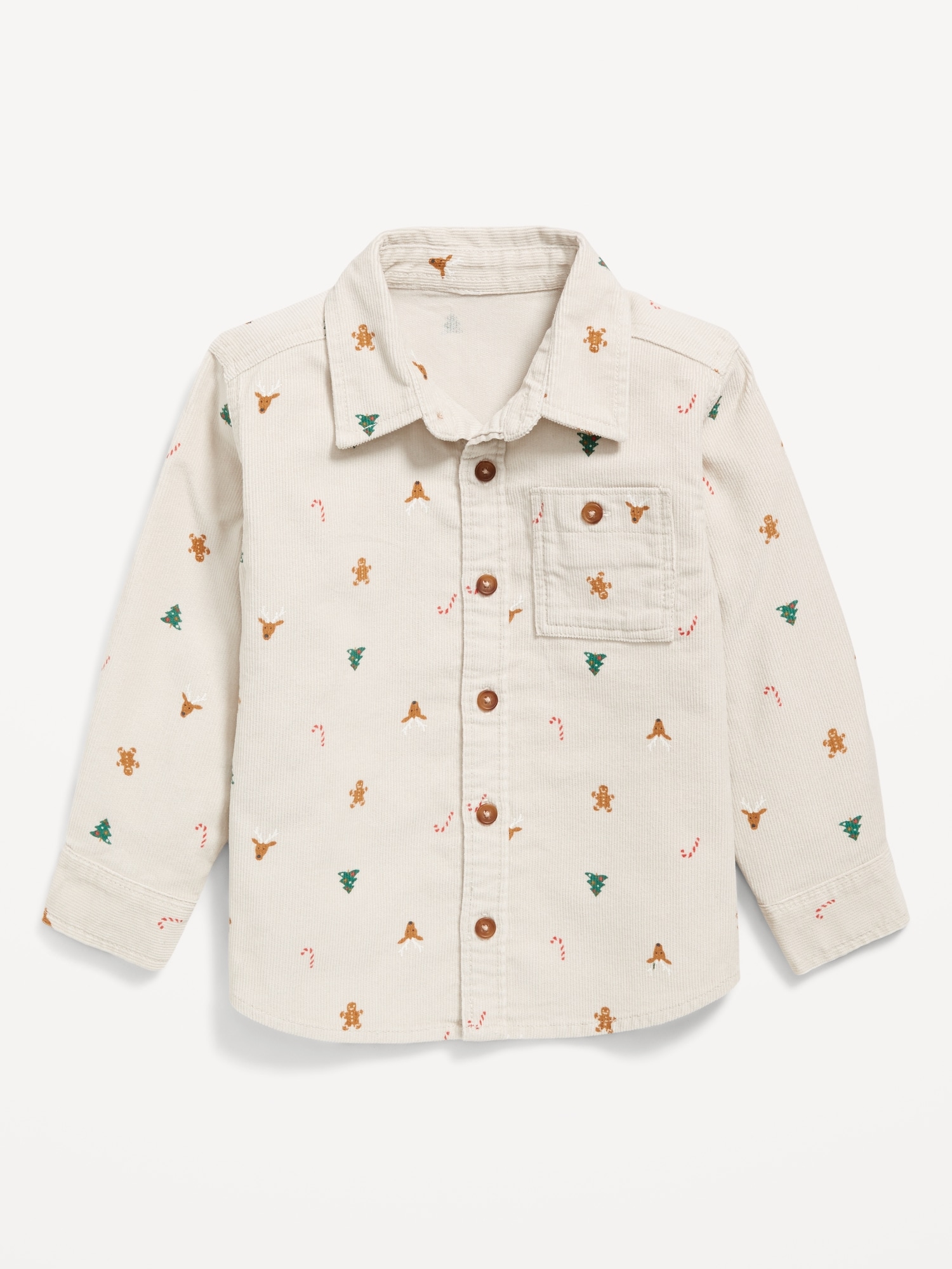 Long-Sleeve Corduroy Pocket Shirt for Toddler Boys