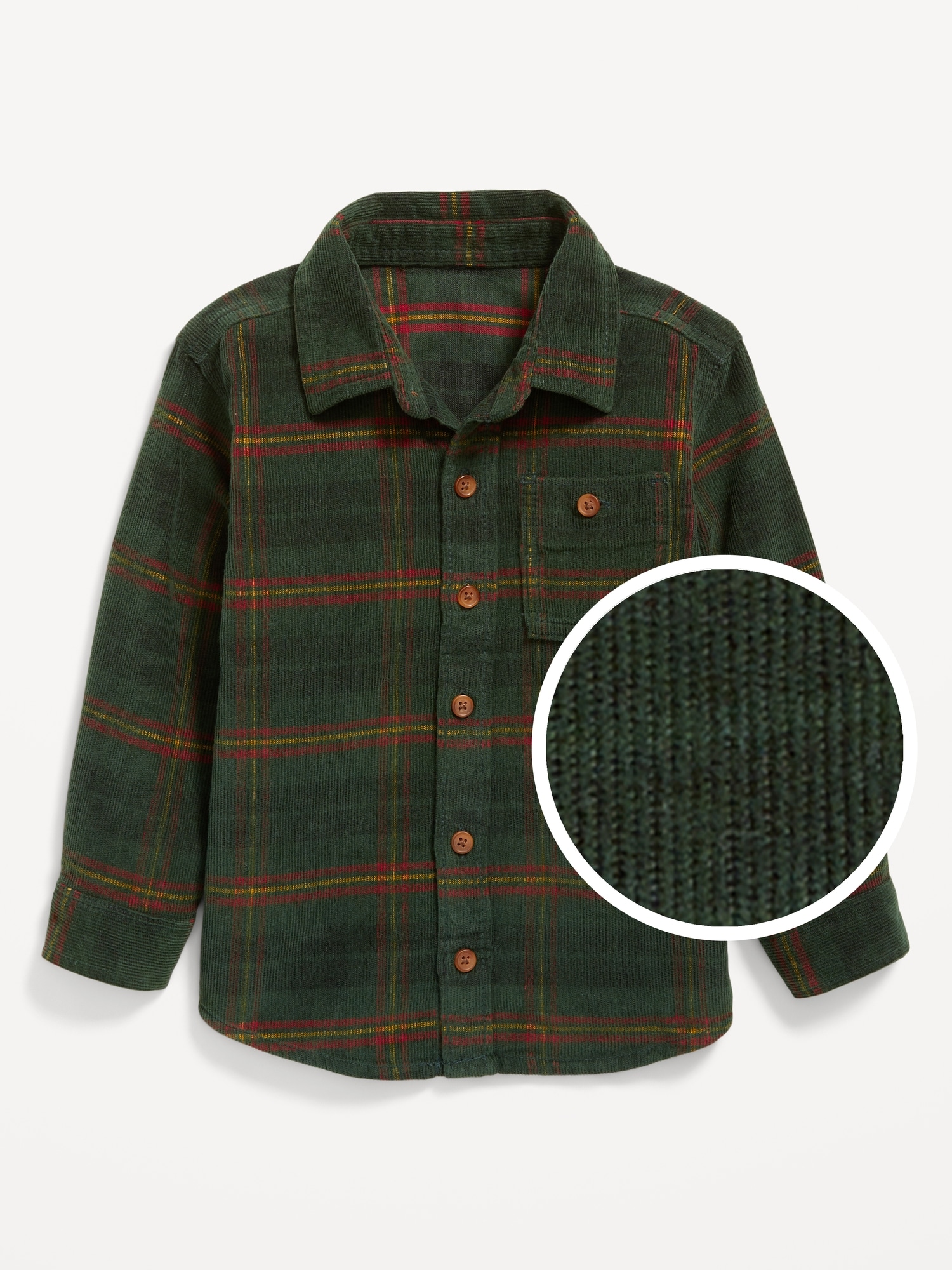 Long-Sleeve Corduroy Pocket Shirt for Toddler Boys