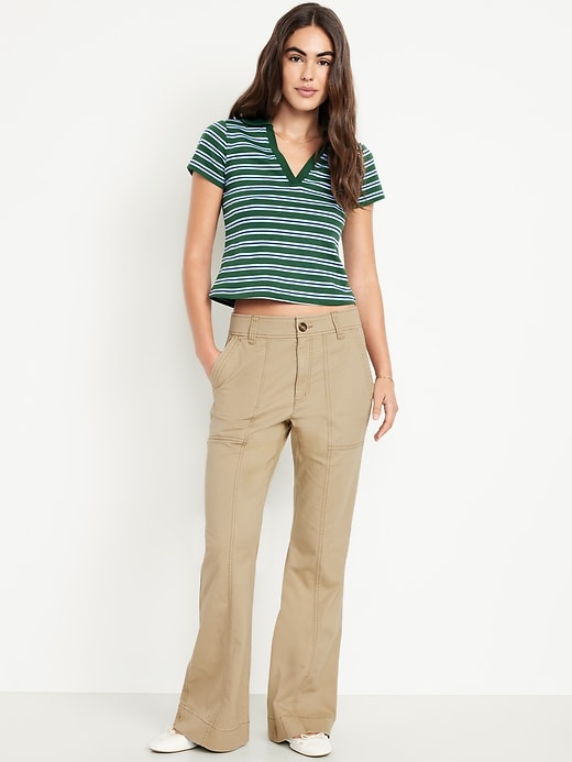 Image number 1 showing, Mid-Rise Flare Pants