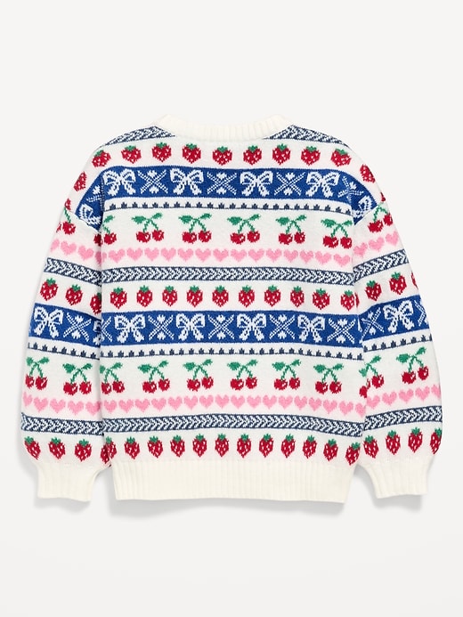 Image number 3 showing, SoSoft Printed Oversized Sweater for Girls