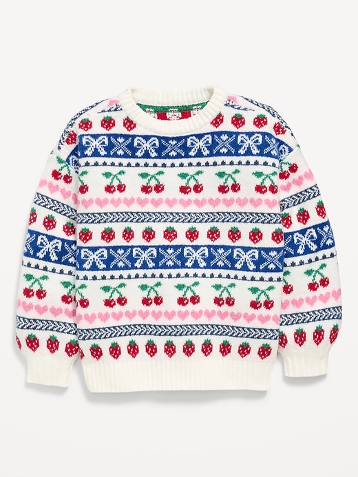 Image number 2 showing, SoSoft Printed Oversized Sweater for Girls