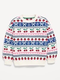 Image number 2 showing, SoSoft Printed Oversized Sweater for Girls