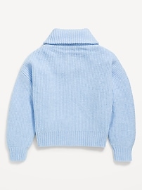Image number 3 showing, SoSoft Collared Zip-Front Sweater for Girls