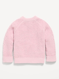 Image number 3 showing, Long-Sleeve Pointelle Knit Sweater for Girls