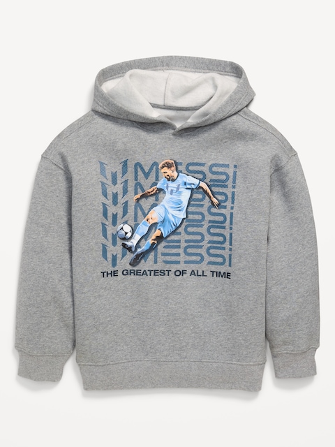 Messi™ Oversized Graphic Hoodie for Boys - Original Gray
