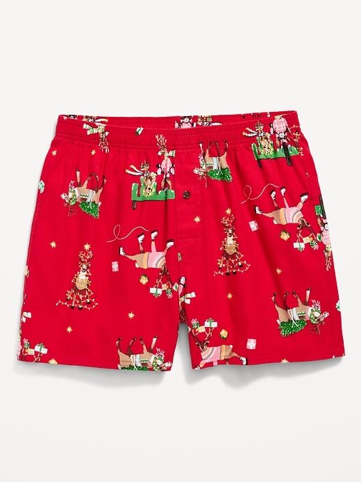 Image number 1 showing, Printed Flannel Boxer Shorts