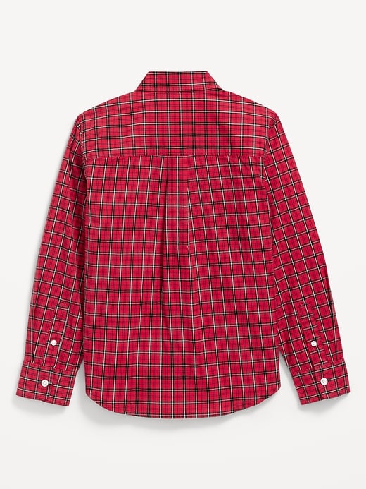 Image number 3 showing, Long-Sleeve Plaid Poplin Pocket Shirt for Boys