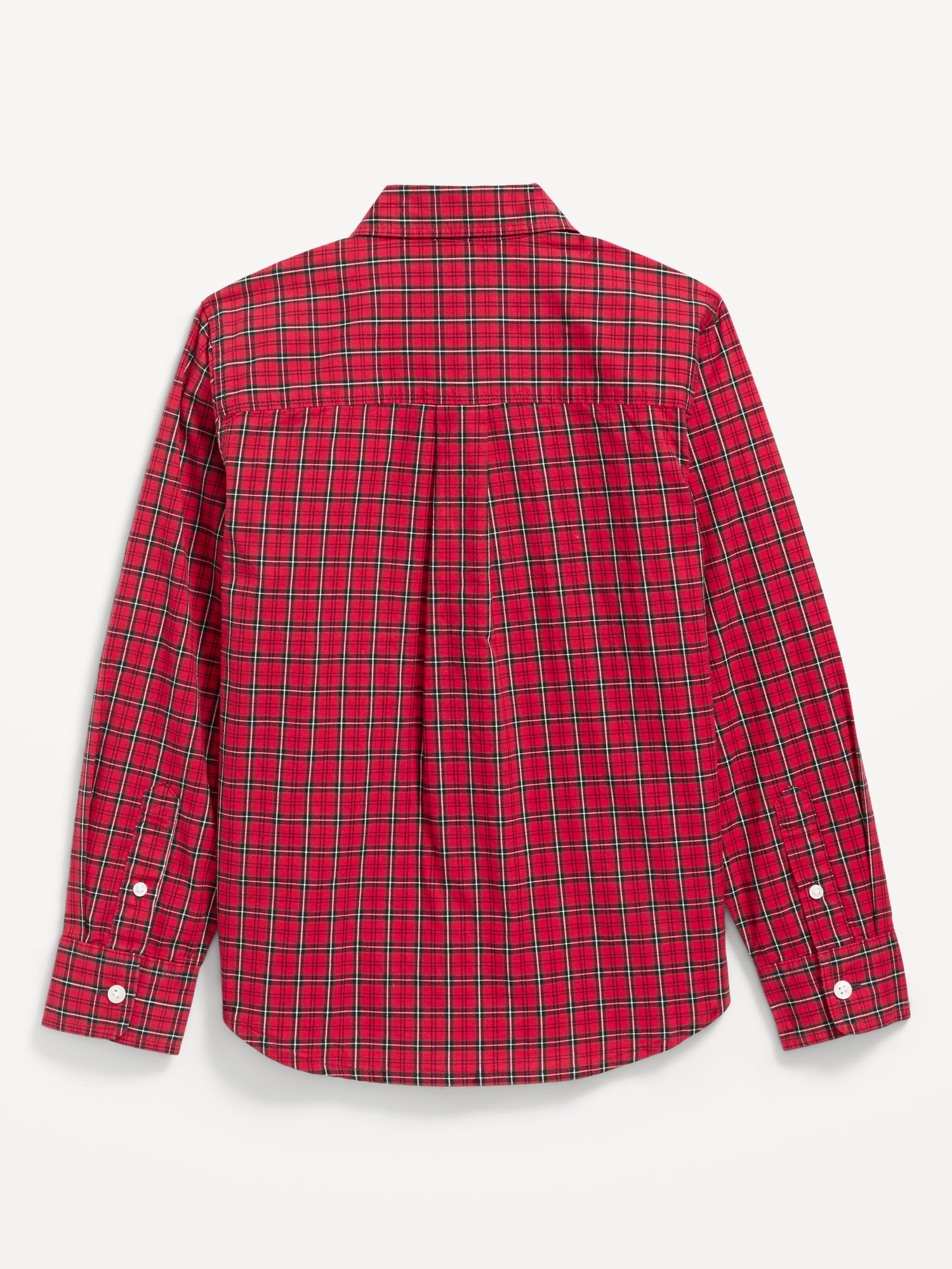 Long-Sleeve Plaid Poplin Pocket Shirt for Boys