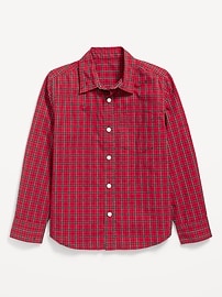 Image number 2 showing, Long-Sleeve Plaid Poplin Pocket Shirt for Boys
