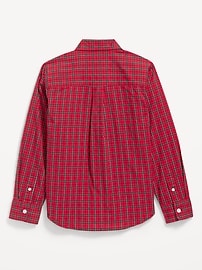 Image number 3 showing, Long-Sleeve Plaid Poplin Pocket Shirt for Boys