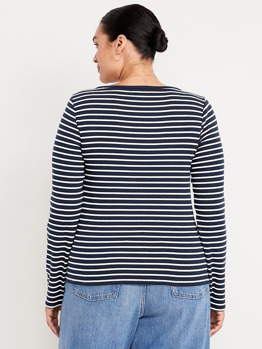 Image number 7 showing, Snug Long-Sleeve Boat-Neck T-Shirt