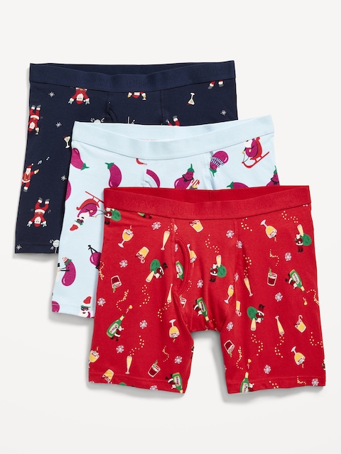 3-Pack Soft-Washed Boxer Briefs -- 6.25-inch inseam - Eggplant