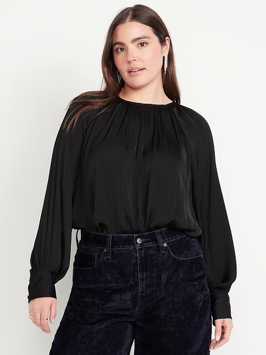 Image number 4 showing, Satin Shirred Top
