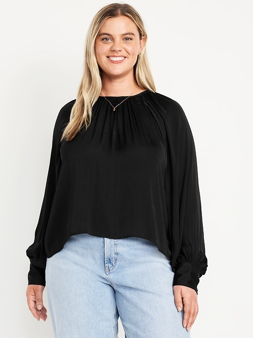 Image number 6 showing, Satin Shirred Top