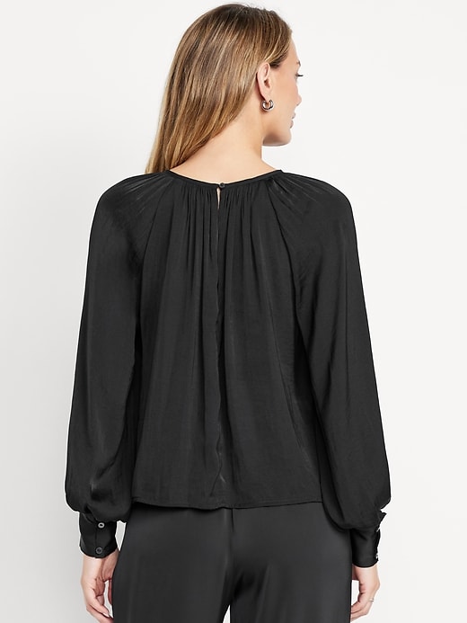Image number 2 showing, Satin Shirred Top