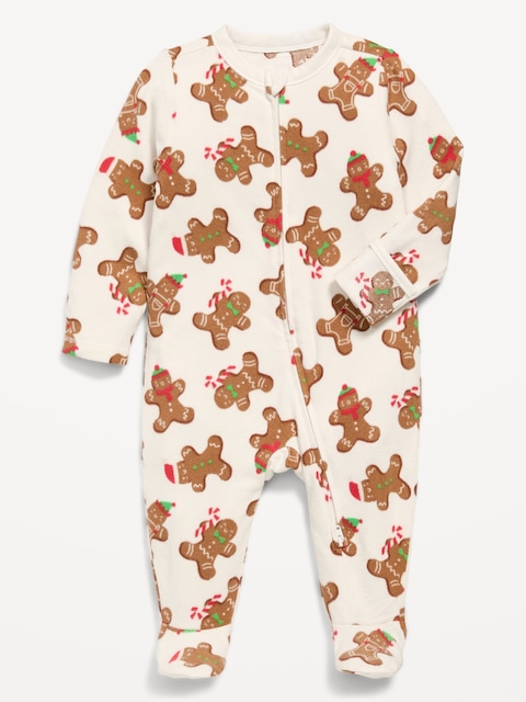 Cozy Knit 2-Way-Zip Sleep & Play Footed One-Piece for Baby - Gingerbread