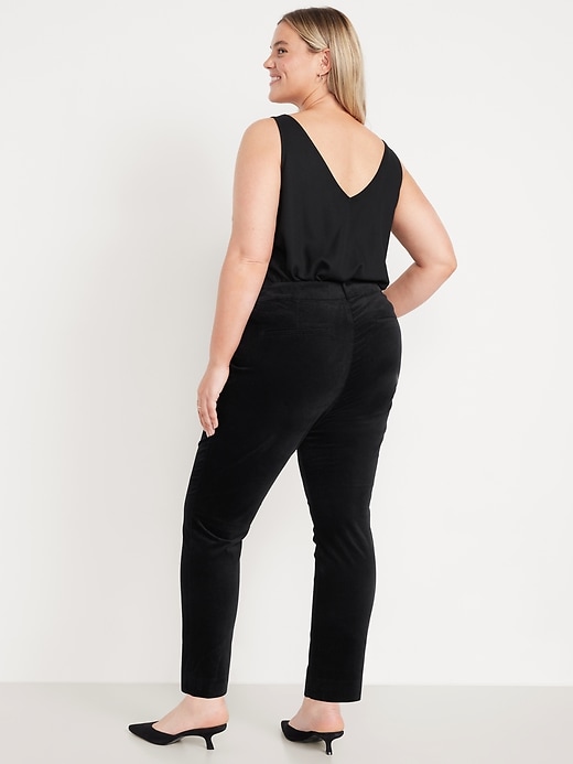 Image number 9 showing, High-Waisted Velvet Pixie Skinny Ankle Pants