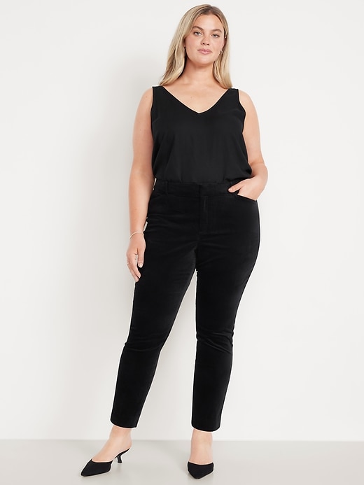 Image number 8 showing, High-Waisted Velvet Pixie Skinny Ankle Pants
