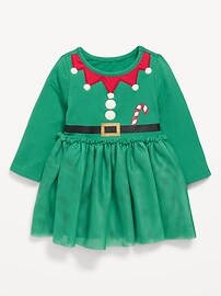Image number 1 showing, Long-Sleeve Fit and Flare Holiday Tutu Dress for Baby
