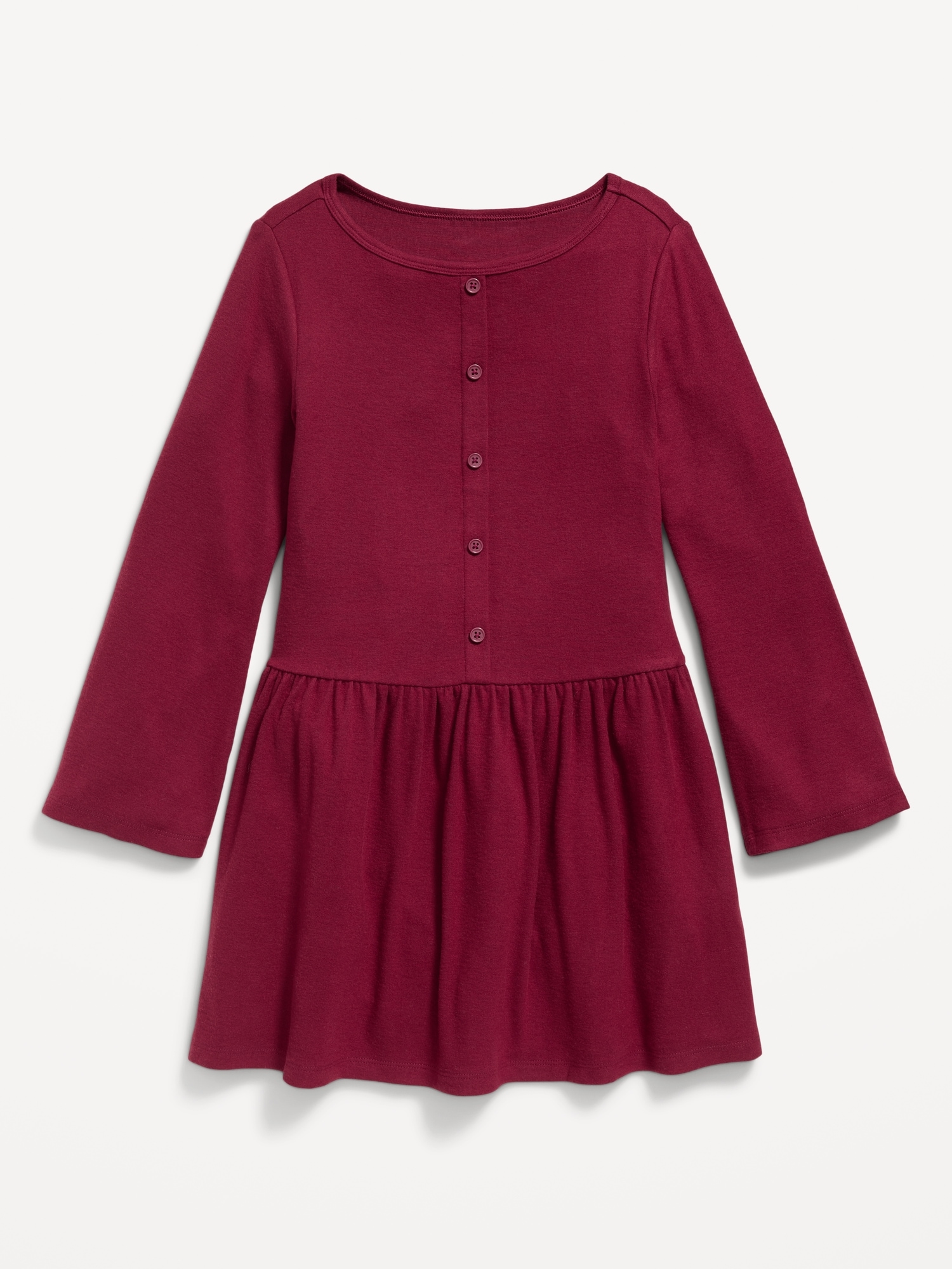 Long-Sleeve Button-Front Fit and Flare Dress for Girls