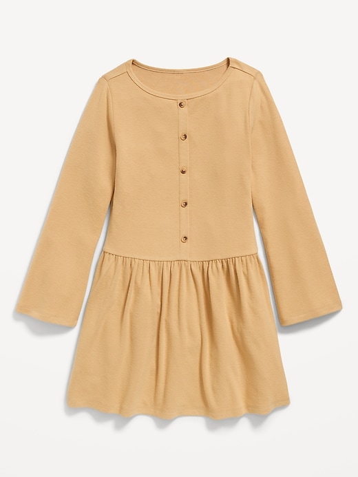 Image number 3 showing, Long-Sleeve Button-Front Fit and Flare Dress for Girls